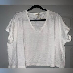 Madewell white crop top shirt